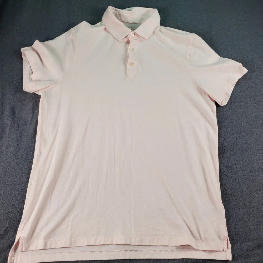 J.Crew Oarsman  Polo Shirt Classic Fit Light Pink Large Short Sleeve